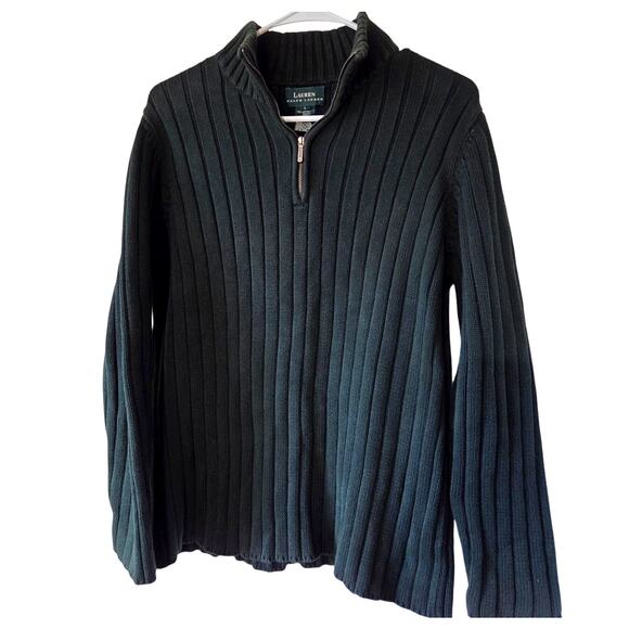 Lauren by Ralph Lauren Other - Ralph Lauren Sweater Mens Large Half Zip 100% Cotton Hunter Green Preppy